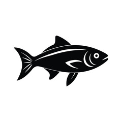 Fish silhouette logo bold clean vector seafood art illustration