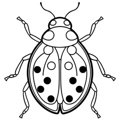 Ladybug line art vector