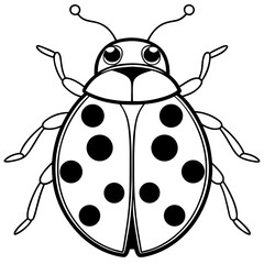 Ladybug line art vector