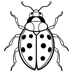 Ladybug line art vector