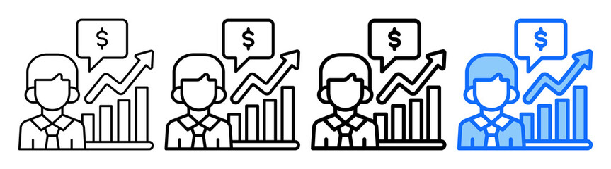 Financial Advisory Icon Different Style Outline Collection Set