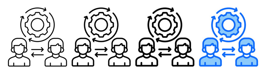 Change Management Icon Different Style Outline Collection Set