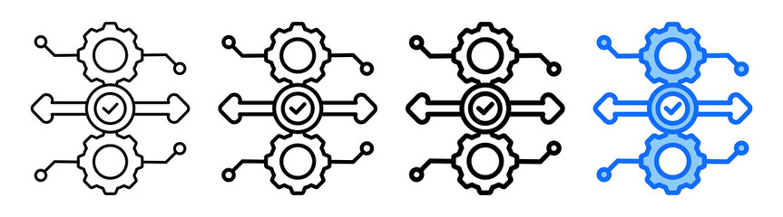 Process Streamlining Icon Different Style Outline Collection Set