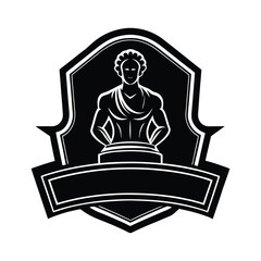 Statue silhouette logo famous historic monument design vector art illustration