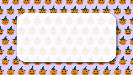 Pumpkin Pattern Halloween Greeting Card Background with Blank Space for Text