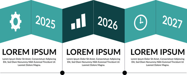 Business Timeline Infographic Template with Annual Milestone Elements.