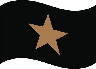 A simple black flag with a single golden star in the center for junteenth