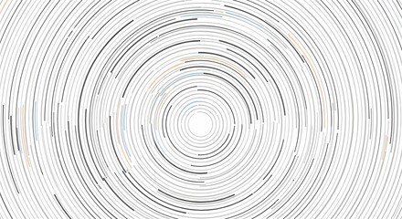 Abstract concentric circles pattern on white background, radial lines.