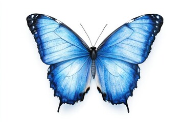 Obraz premium Vibrant blue and orange butterfly with detailed wings and antennae
