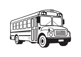 School bus line art vector