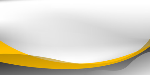 Gray and yellow wave minimalist modern background with white space for text and message. template design	