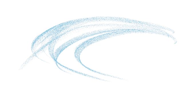 Hand drawn light blue pencil lines, circles, stripes and squiggly lines on a transparent background.