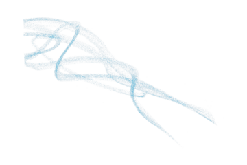 Hand drawn light blue pencil lines, circles, stripes and squiggly lines on a transparent background.