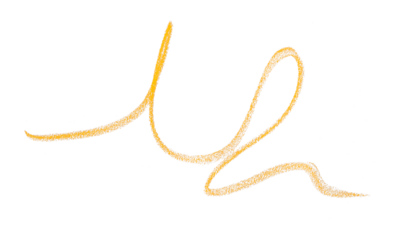 Hand drawn yellow pencil lines, circles, stripes and squiggly lines on a transparent background.