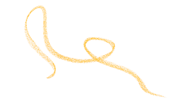 Hand drawn yellow pencil lines, circles, stripes and squiggly lines on a transparent background. - Powered by Adobe