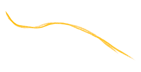 Hand drawn yellow pencil lines, circles, stripes and squiggly lines on a transparent background.