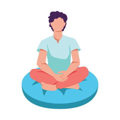 Easy Meditation Vector Illustration Which can easily edit or modify