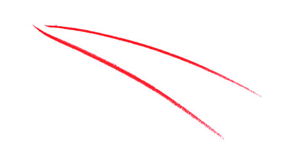Hand drawn red pencil lines, circles, stripes and squiggly lines on transparent background.