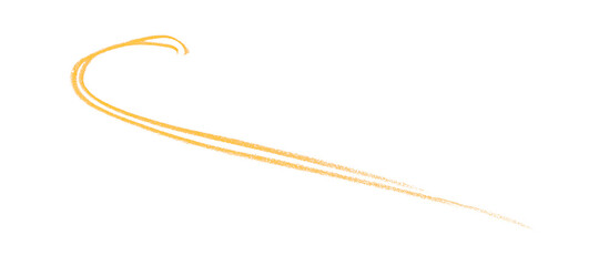 Hand drawn yellow pencil lines, circles, stripes and squiggly lines on a transparent background.