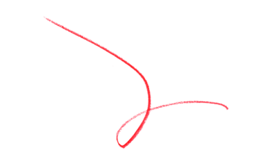 Hand drawn red pencil lines, circles, stripes and squiggly lines on transparent background.