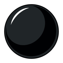 black colour snowball Vector Illustration, Solid White Background (2).eps