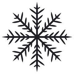 Black Colour snowflake Vector Illustration, Solid White Background (2).eps