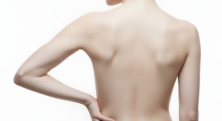 Naklejka premium A smooth, nude back and arm in bright light showing skin texture