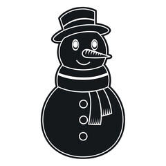 Black Colour snowman Vector Illustration, Solid White Background (6).eps