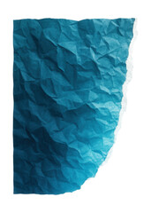 Obraz premium Ripped corner of crumpled ocean blue paper for collage.