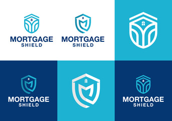 house logo icon vector with shield in simple minimalist and sophisticated style