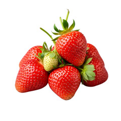 Fresh and juicy strawberries isolated on transparent background, a vibrant display of summers sweet bounty