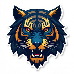 Fototapeta premium head of a tiger futuristic illustration 