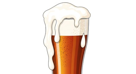 Beer with foam overflow.