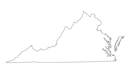 Virginia map set. Virginia USA map vector. Virginia outline map on white background	