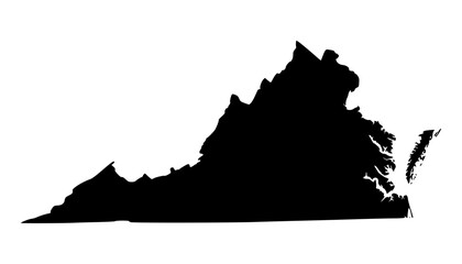 Fototapeta premium Virginia map set. Virginia USA map vector. Virginia silhouette map on white background 