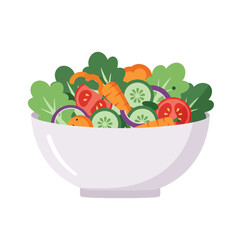 A vibrant and fresh salad filled with a variety of colorful vegetables in a white bowl.