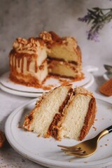 Homemade Cokkie butter cake with buttercream frosting