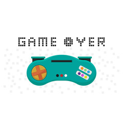 Video game controller icon with colored buttons.