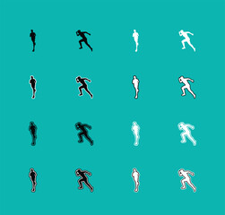 Collection of Runner Sport Silhouettes A set of vector person running, jogging, and sprinting. Perfect for sports graphics, fitness apps, and athletic apparel designs.