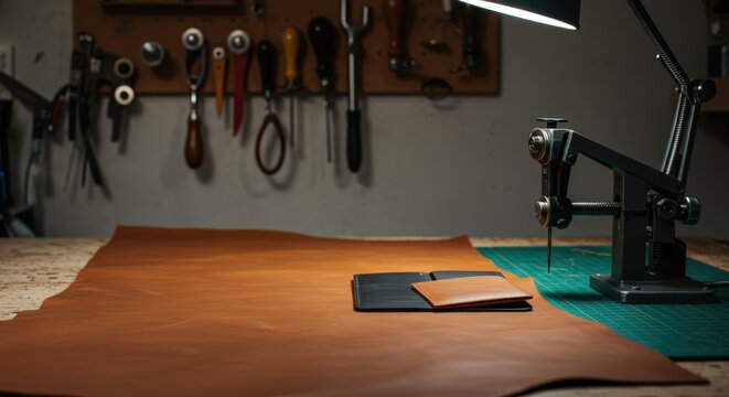 Leathercraft workshop workspace