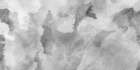 Gray smoke on black or white color abstract watercolor background, black and white paint color silhouettes of woods,  abstract stormy waves and spray in painted texture with soft blurred white fog.