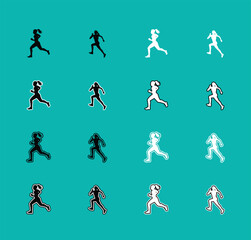 Collection of Runner Sport Silhouettes A set of vector person running, jogging, and sprinting. Perfect for sports graphics, fitness apps, and athletic apparel designs.
