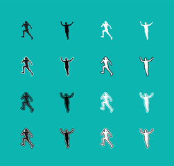 Collection of Runner Sport Silhouettes A set of vector person running, jogging, and sprinting. Perfect for sports graphics, fitness apps, and athletic apparel designs.