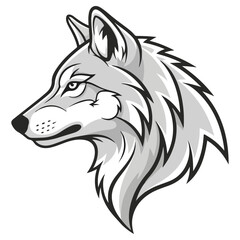Naklejka premium Wolf Head Profile Depicting Strength and Focus.