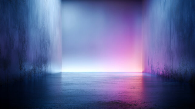 ネオン調の青とピンクのライト演出・テクノロジーや未来感を表現した背景素材