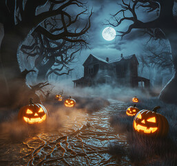 Creepy cute halloween poster, Halloween Day party Poster,Cute Halloween Patterns, Halloween background, Halloween Background With Pumpkins And Spooky Elements,Spooky Halloween Night. Magical Night 