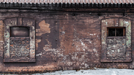 ruined street and destroyed houses the city Kiev war in Ukraine