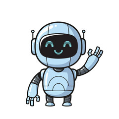 Friendly Cartoon Robot Vector Illustration in Flat Style