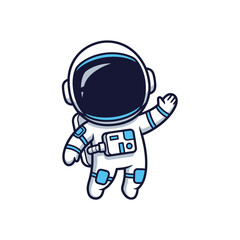 Cute Cartoon Astronaut Character Vector Illustration