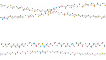 Enhance your Holiday Photo Projects with a Colorful Christmas Lights PNG Overlay featuring a Transparent Background